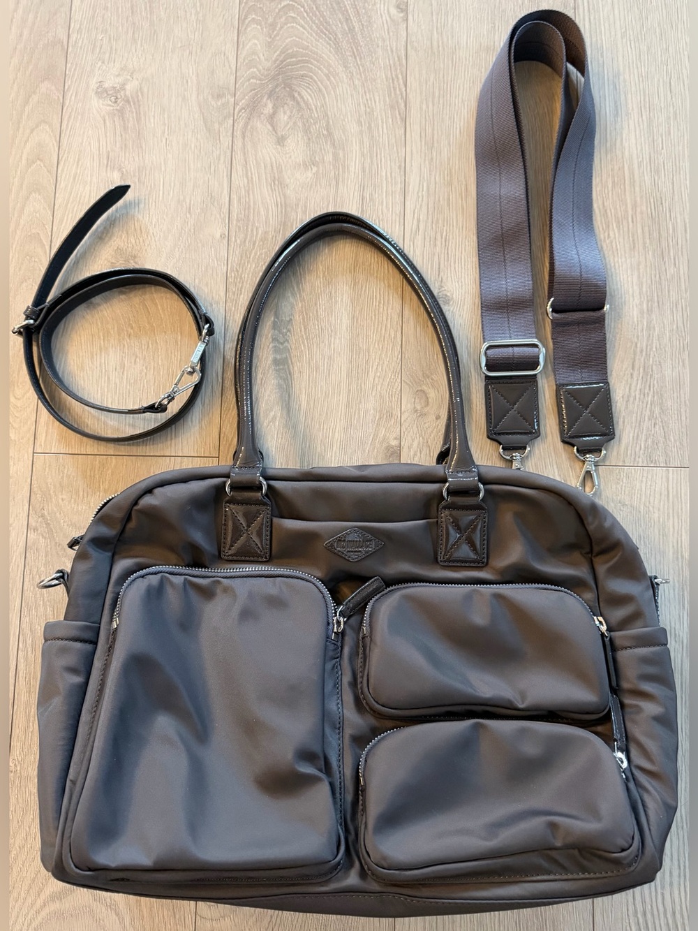 MZ Wallace Gramercy Large Satchel - Magnet/Grey